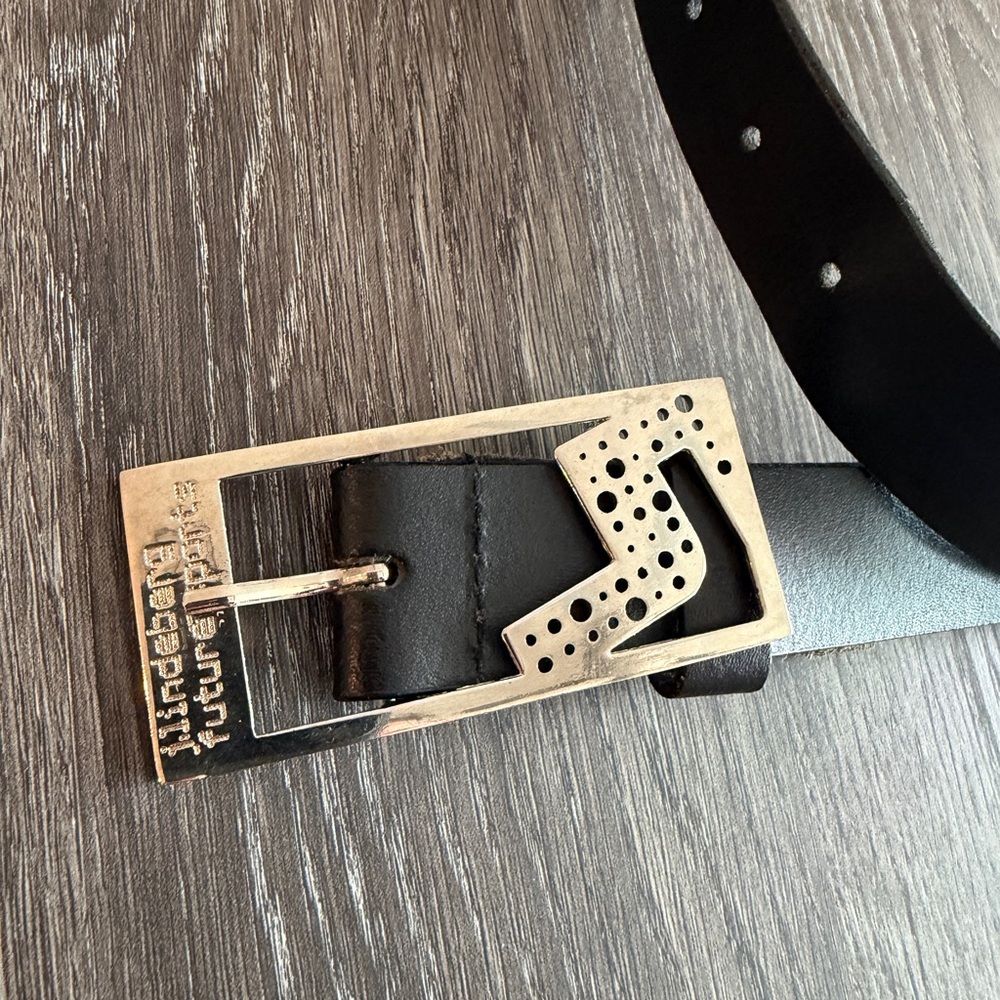 J.Lindberg Black Leather Belt with Silver Buckle
